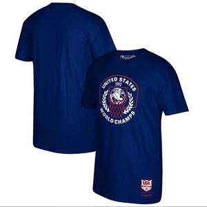 Men's USA Basketball 1992 Dream Team Backboard Navy T-Shirt by Mitchell & Ness